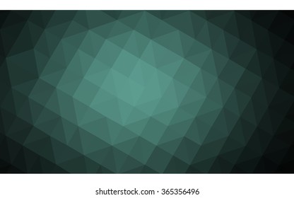 Dark green polygonal illustration, which consist of triangles. Geometric background in Origami style with gradient. Triangular design for your business in vector.
