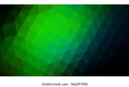 Dark green polygonal illustration, which consist of triangles. Geometric background in Origami style with gradient. Triangular design for your business.