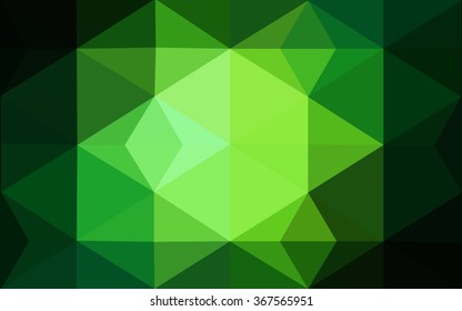 Dark green polygonal illustration, which consist of triangles. Geometric background in Origami style with gradient. Triangular design for your business.