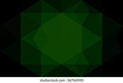 Dark green polygonal illustration, which consist of triangles. Geometric background in Origami style with gradient. Triangular design for your business.