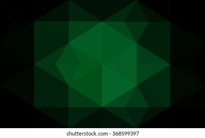 Dark green polygonal illustration, which consist of triangles. Geometric background in Origami style with gradient. Triangular design for your business.