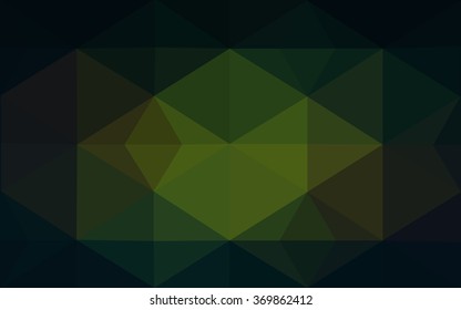 Dark green polygonal illustration, which consist of triangles. Geometric background in Origami style with gradient. Triangular design for your business.