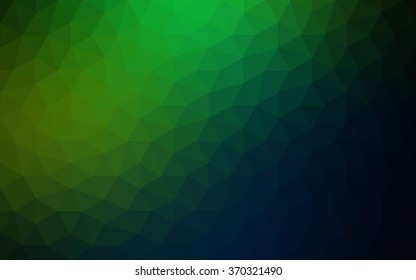 Dark green polygonal illustration, which consist of triangles. Geometric background in Origami style with gradient. Triangular design for your business.