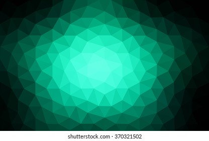Dark green polygonal illustration, which consist of triangles. Geometric background in Origami style with gradient. Triangular design for your business.