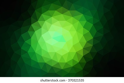 Dark green polygonal illustration, which consist of triangles. Geometric background in Origami style with gradient. Triangular design for your business.