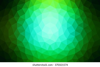 Dark green polygonal illustration, which consist of triangles. Geometric background in Origami style with gradient. Triangular design for your business.