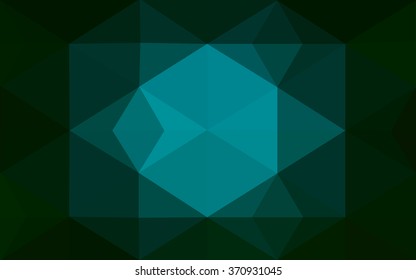 Dark green polygonal illustration, which consist of triangles. Geometric background in Origami style with gradient. Triangular design for your business.