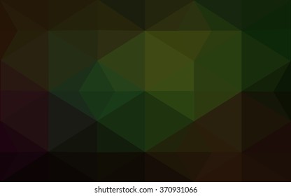 Dark green polygonal illustration, which consist of triangles. Geometric background in Origami style with gradient. Triangular design for your business.