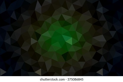Dark green polygonal illustration, which consist of triangles. Geometric background in Origami style with gradient. Triangular design for your business.