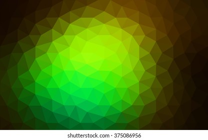 Dark green polygonal illustration, which consist of triangles. Geometric background in Origami style with gradient. Triangular design for your business.