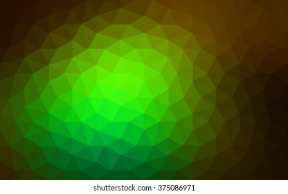 Dark green polygonal illustration, which consist of triangles. Geometric background in Origami style with gradient. Triangular design for your business.