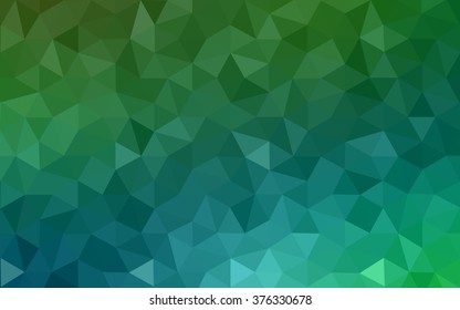 Dark green polygonal illustration, which consist of triangles. Geometric background in Origami style with gradient. Triangular design for your business.