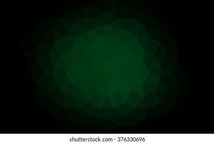 Dark green polygonal illustration, which consist of triangles. Geometric background in Origami style with gradient. Triangular design for your business.