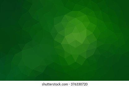 Dark green polygonal illustration, which consist of triangles. Geometric background in Origami style with gradient. Triangular design for your business.