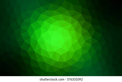 Dark green polygonal illustration, which consist of triangles. Geometric background in Origami style with gradient. Triangular design for your business.