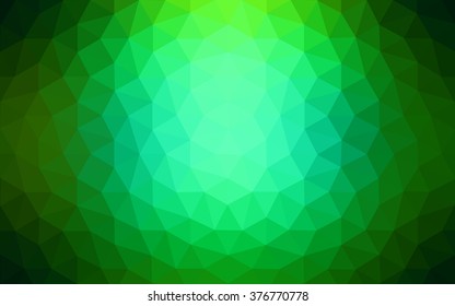 Dark green polygonal illustration, which consist of triangles. Geometric background in Origami style with gradient. Triangular design for your business.