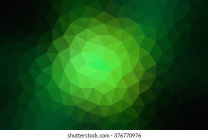 Dark green polygonal illustration, which consist of triangles. Geometric background in Origami style with gradient. Triangular design for your business.