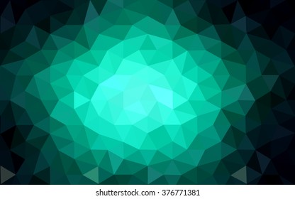 Dark green polygonal illustration, which consist of triangles. Geometric background in Origami style with gradient. Triangular design for your business.