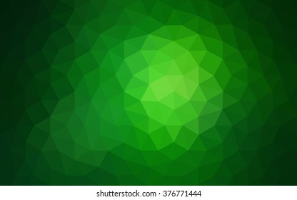 Dark green polygonal illustration, which consist of triangles. Geometric background in Origami style with gradient. Triangular design for your business.