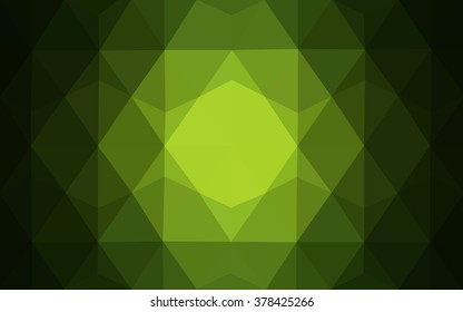 Dark green polygonal illustration, which consist of triangles. Geometric background in Origami style with gradient. Triangular design for your business.