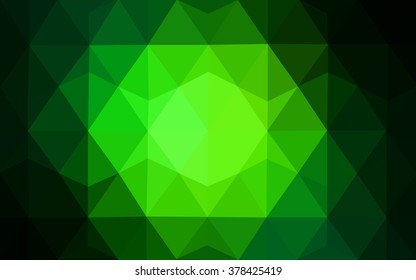 Dark green polygonal illustration, which consist of triangles. Geometric background in Origami style with gradient. Triangular design for your business.
