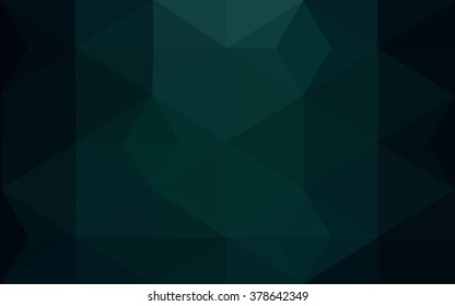 Dark green polygonal illustration, which consist of triangles. Geometric background in Origami style with gradient. Triangular design for your business.