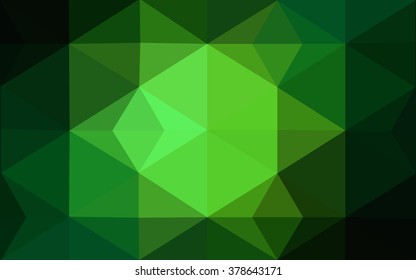 Dark green polygonal illustration, which consist of triangles. Geometric background in Origami style with gradient. Triangular design for your business.