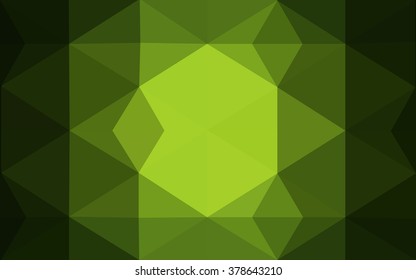 Dark green polygonal illustration, which consist of triangles. Geometric background in Origami style with gradient. Triangular design for your business.