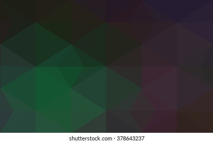 Dark green polygonal illustration, which consist of triangles. Geometric background in Origami style with gradient. Triangular design for your business.