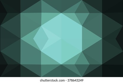 Dark green polygonal illustration, which consist of triangles. Geometric background in Origami style with gradient. Triangular design for your business.