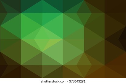 Dark green polygonal illustration, which consist of triangles. Geometric background in Origami style with gradient. Triangular design for your business.
