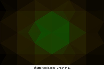 Dark green polygonal illustration, which consist of triangles. Geometric background in Origami style with gradient. Triangular design for your business.