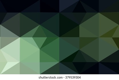 Dark green polygonal illustration, which consist of triangles. Geometric background in Origami style with gradient. Triangular design for your business.