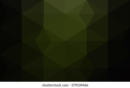 Dark green polygonal illustration, which consist of triangles. Geometric background in Origami style with gradient. Triangular design for your business.