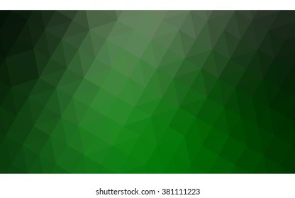 Dark green polygonal illustration, which consist of triangles. Geometric background in Origami style with gradient. Triangular design for your business.