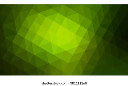 Dark green polygonal illustration, which consist of triangles. Geometric background in Origami style with gradient. Triangular design for your business.