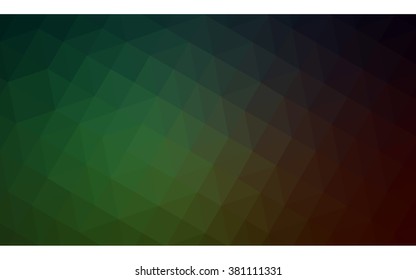 Dark green polygonal illustration, which consist of triangles. Geometric background in Origami style with gradient. Triangular design for your business.