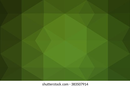 Dark green polygonal illustration, which consist of triangles. Geometric background in Origami style with gradient. Triangular design for your business.