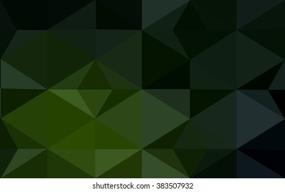 Dark green polygonal illustration, which consist of triangles. Geometric background in Origami style with gradient. Triangular design for your business.