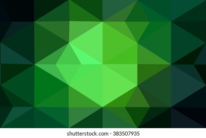 Dark green polygonal illustration, which consist of triangles. Geometric background in Origami style with gradient. Triangular design for your business.