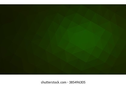 Dark green polygonal illustration, which consist of triangles. Geometric background in Origami style with gradient. Triangular design for your business.