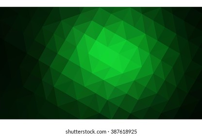Dark green polygonal illustration, which consist of triangles. Geometric background in Origami style with gradient. Triangular design for your business.