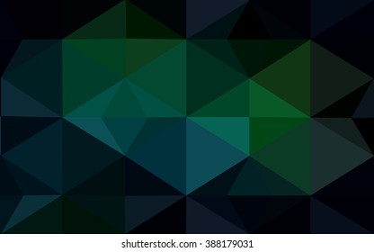 Dark green polygonal illustration, which consist of triangles. Geometric background in Origami style with gradient. Triangular design for your business.