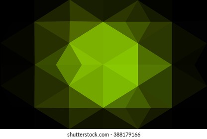 Dark green polygonal illustration, which consist of triangles. Geometric background in Origami style with gradient. Triangular design for your business.