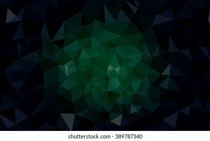 Dark green polygonal illustration, which consist of triangles. Geometric background in Origami style with gradient. Triangular design for your business.