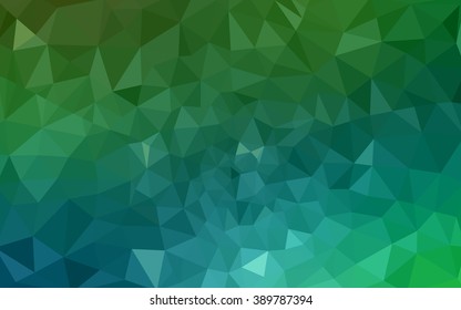 Dark green polygonal illustration, which consist of triangles. Geometric background in Origami style with gradient. Triangular design for your business.
