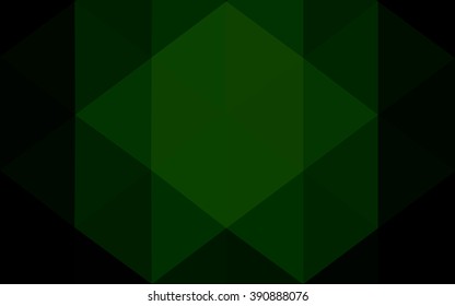 Dark green polygonal illustration, which consist of triangles. Geometric background in Origami style with gradient. Triangular design for your business.