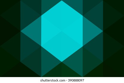 Dark green polygonal illustration, which consist of triangles. Geometric background in Origami style with gradient. Triangular design for your business.