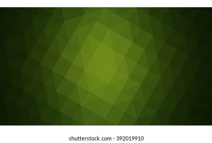 Dark green polygonal illustration, which consist of triangles. Geometric background in Origami style with gradient. Triangular design for your business.