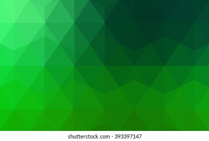 Dark green polygonal illustration, which consist of triangles. Geometric background in Origami style with gradient. Triangular design for your business.